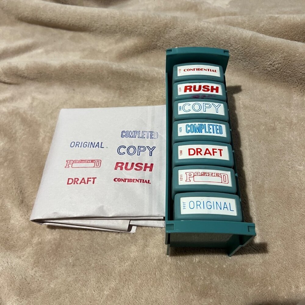 Xstamper Re-Inking Stamp Set. Complete work home office